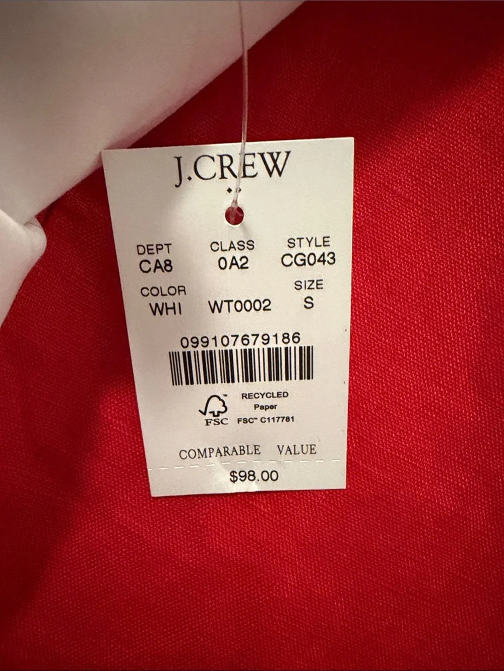 J. Crew White Dress with Black Trim